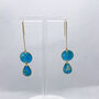 Turquoise Drop Dainty Earrings, Clay And Resin, thumbnail 8 of 10