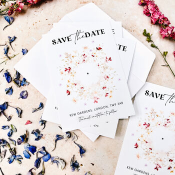Wedding Save The Date Magnet Wildflower Cards, 7 of 11