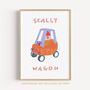 Scally Wagon Children's Car Nursery Art Print, thumbnail 1 of 2