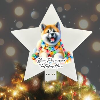 Personalised Akita In Christmas Lights, 5 of 10