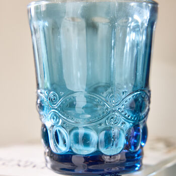 Set Of Four Sapphire Blue Glass Tumblers, 4 of 5