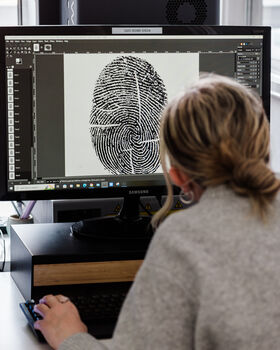 Silver Circle Fold Fingerprint Bracelet, 6 of 6