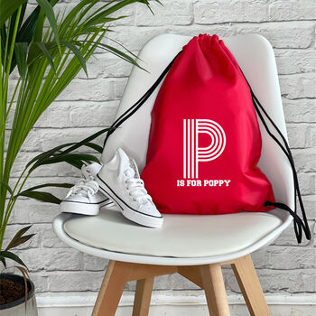 Kids Personalised Pe / Swimming Bag Retro Alphabet, 2 of 12