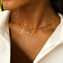 Dainty Name Necklace With Box Chain, thumbnail 1 of 10