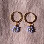 Daisy Beaded Earrings On Gold Plated Hoops, thumbnail 6 of 12