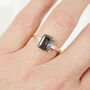 Emerald Cut Salt And Pepper Diamond Engagement Ring, thumbnail 3 of 3