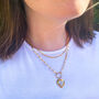 Gold Plated Semi Precious Agate Heart Necklace, thumbnail 3 of 7