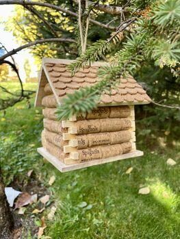 Cork Bird House Feeder Tree Hanging Bird Box, 8 of 11