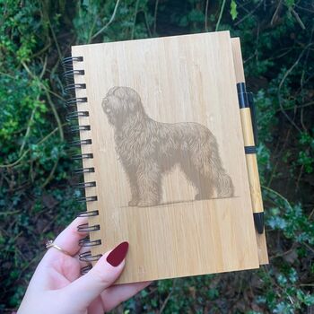 Personalised Briard Dog Engraved Notebook, 5 of 6