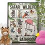 Safari Animals Poster Bathroom Print, thumbnail 1 of 6