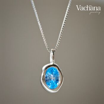 Sterling Silver 925 Birthstone Pendant Necklace, 2 of 10