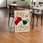 Brew Coffee Hand Painted Kitchen Wall Art Print, thumbnail 6 of 7