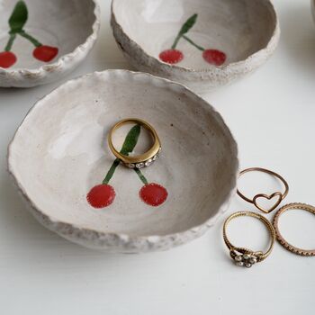 Mini Cherry Gloss Ceramic Ring Dish, 4 of 7