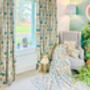 Cotton Blue And Beige Blackout Eyelet Curtains, thumbnail 3 of 10