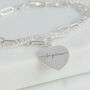 Sterling Silver Engraved Heart Paperclip Bracelet, thumbnail 6 of 9