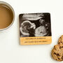 Bamboo Coffee Coaster With Baby Scan – Pregnancy Announcement For Grandparents, thumbnail 1 of 4