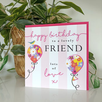 Blooming Balloon Friend Birthday Card, 2 of 3