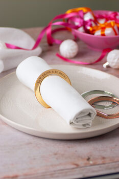 Mirror 'Eat, Drink And Be Merry' Christmas Napkin Ring, 3 of 4