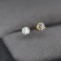 Sterling Silver Tiny Three Prong Cz Stud Earrings, thumbnail 3 of 12