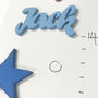 Personalised Blue Stars Wooden Height Chart, thumbnail 6 of 12