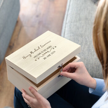 Personalised Welcome To The World Keepsake Box Gift, 2 of 4