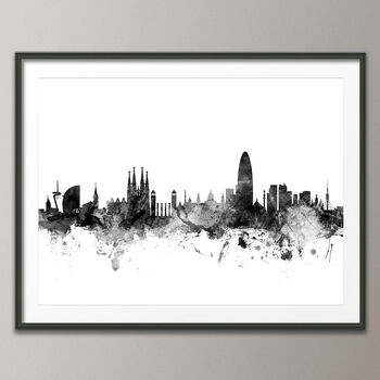 Barcelona Skyline Cityscape Art Print, 3 of 8