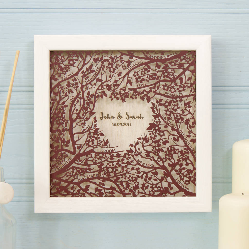 Personalised Woodland Wedding Wall Art By Urban Twist