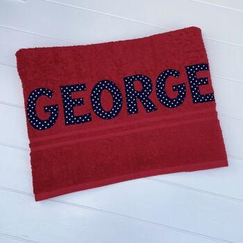 Personalised Towels With Appliqued Letters, 7 of 8