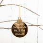 Personalised Golden Engraved Message Christmas Bauble, thumbnail 1 of 3