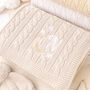 Personalised Pink Baby Blanket – Moon And Stars Initial Embroidery, thumbnail 3 of 12