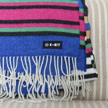 Check Deck Hand Finished Woven Wool Blanket, 3 of 3