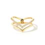 9ct Solid Gold Diamond Double Wishbone Ring, thumbnail 2 of 3