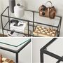 Console Table Coffee Table Tempered Glass Shelves, thumbnail 8 of 12