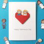 Personalised Couple Valentine's Day Origami Heart Card, thumbnail 1 of 8