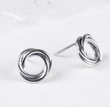 Sterling Silver Bond Of Friendship Stud Earrings, 2 of 6