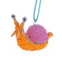 Christmas Beaded Snail Decoration, 10cm Orange, thumbnail 2 of 2