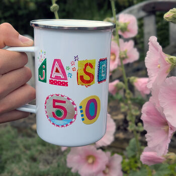 Large Enamel Age Mug, 3 of 6