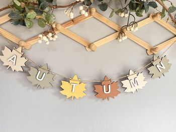 Autumn Bunting Wooden Autumnal Home Decoration Garland, 8 of 9
