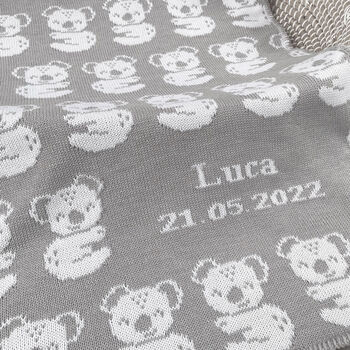 Personalised Knitted Koala Blanket, 2 of 6