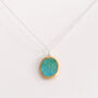 Emerald Turquoise Lagoon Oval Sterling Silver Pendant, thumbnail 1 of 5