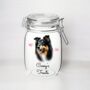 Personalised Border Collie Kilner Style Dog Treat Jar, thumbnail 2 of 2
