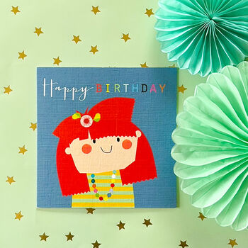 Flower Girl Happy Birthday Card, 3 of 5