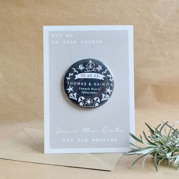 Save The Date Wedding Magnet Seaside/Beach, 3 of 8
