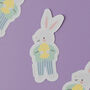 Cute Easter Bunny With Easter Egg Sticker, thumbnail 2 of 2