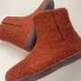 Fair Trade Handmade Felt Unisex Slipper Boot Suede Sole, thumbnail 11 of 12