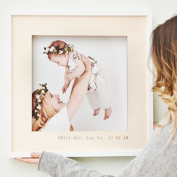Wooden Personalised Baby Photo Frame, 7 of 7