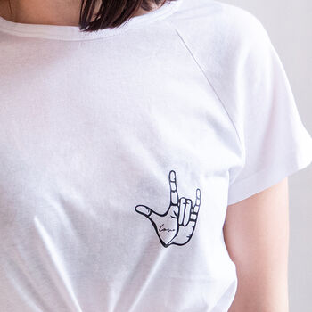 Unisex Love Sign Language T Shirt, 2 of 4