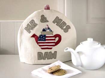 Personalised American Flag Tea Pot Cosy Gift, 12 of 12