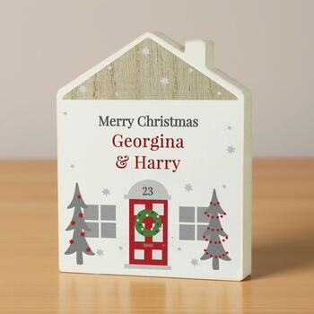 Personalised Christmas Wooden House Ornament, 5 of 6