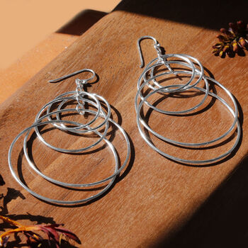 Sterling Silver Cascada Dangly Earrings, 3 of 4